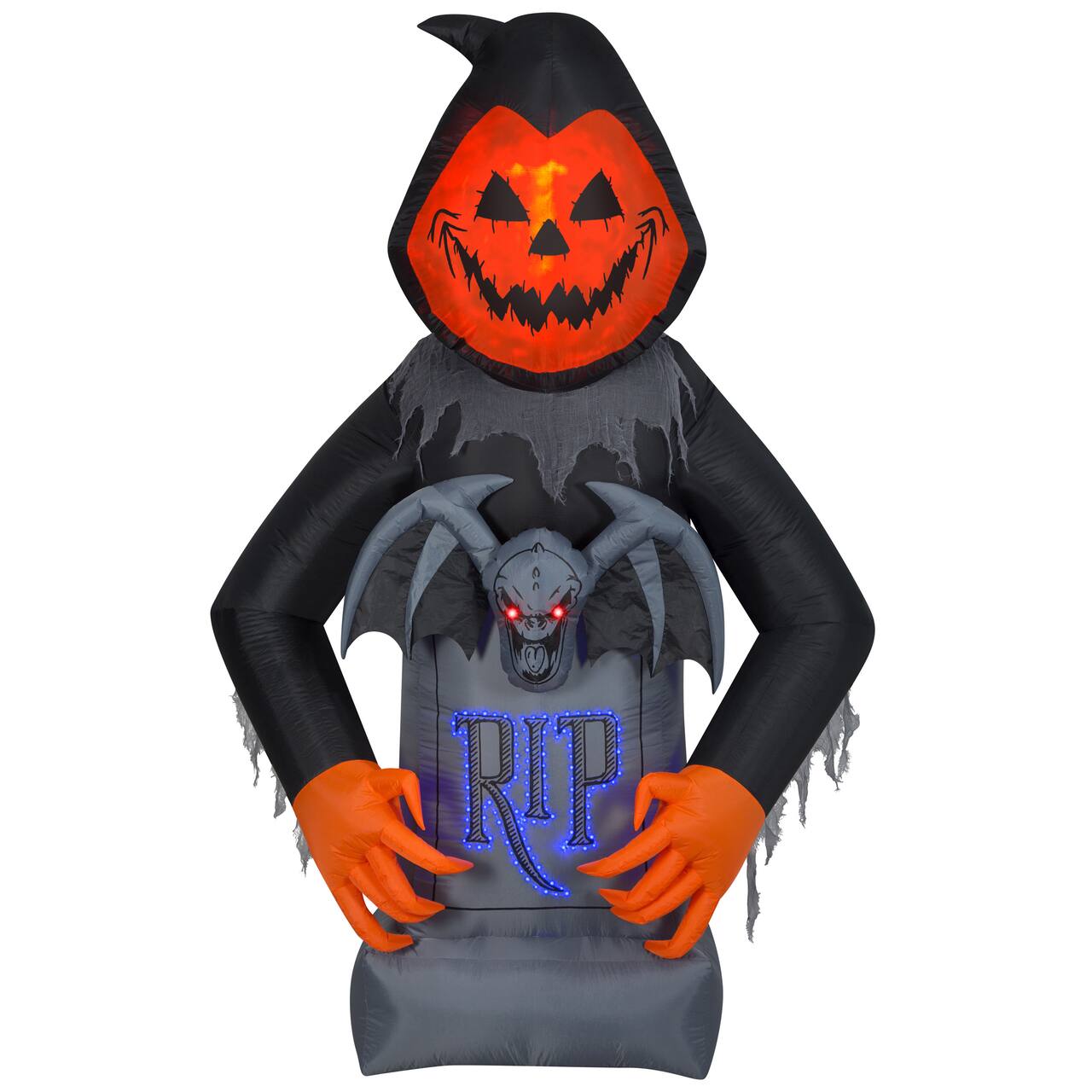 8.5ft. Lightshow Airblown® Fire & Ice Pumpkin Head Reaper